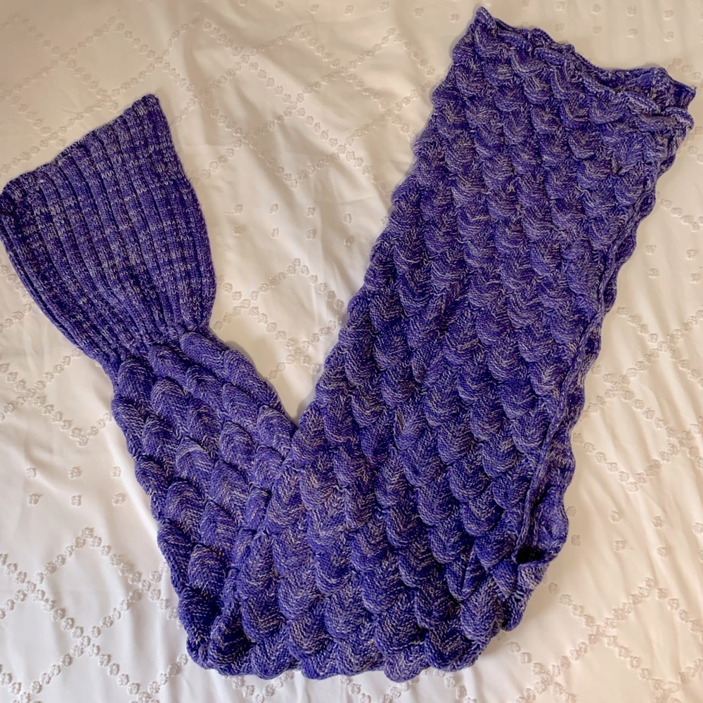 Hand knit Mermaid Blanket